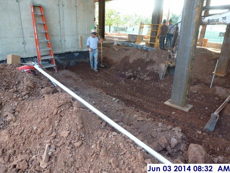 Excavation at room 173 for the underground roughing Facing South-East (800x600)